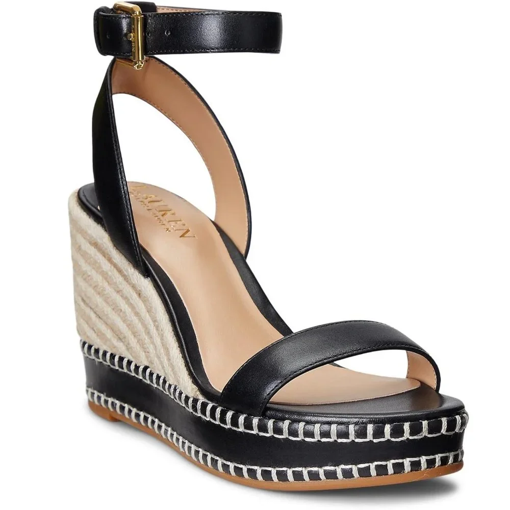 NWOB Lauren Ralph Lauren Hilarie Leather Espadrille